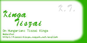 kinga tiszai business card